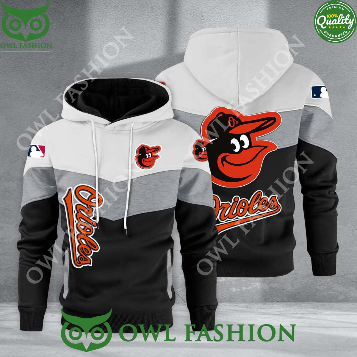 Baseball Baltimore Orioles Team MLB Black White - Adult & Kids T-Shirts, Sweatshirts & Hoodies apparel design preview 1