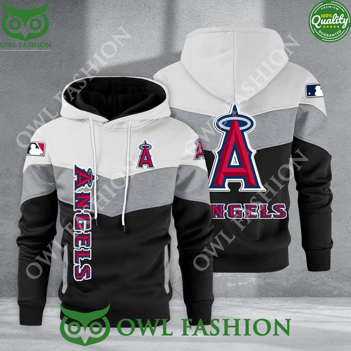 Baseball Los Angeles Angels Team MLB Black White - Adult & Kids T-Shirts, Sweatshirts & Hoodies apparel design preview 1