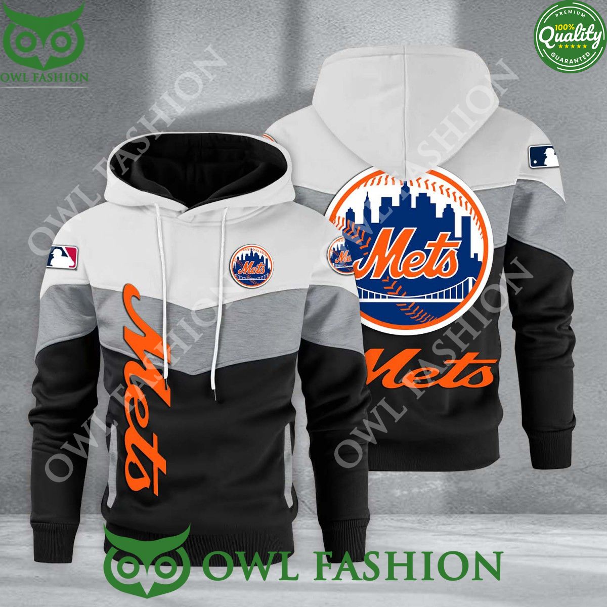 Baseball New York Mets Team MLB Black White Printed - Adult & Kids T-Shirts, Sweatshirts & Hoodies apparel design preview 1
