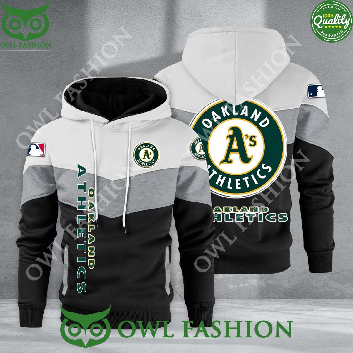 Baseball Oakland Athletics Team MLB Black White - Adult & Kids T-Shirts, Sweatshirts & Hoodies apparel design preview 1