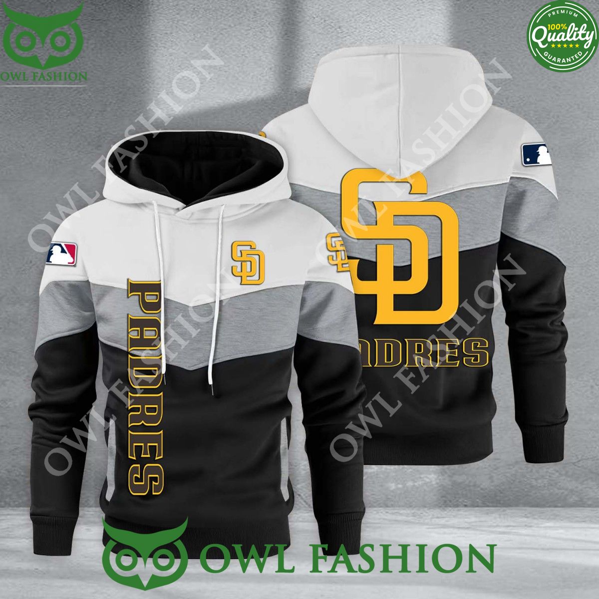 Baseball San Diego Padres Team MLB Black White - Adult & Kids T-Shirts, Sweatshirts & Hoodies apparel design preview 1