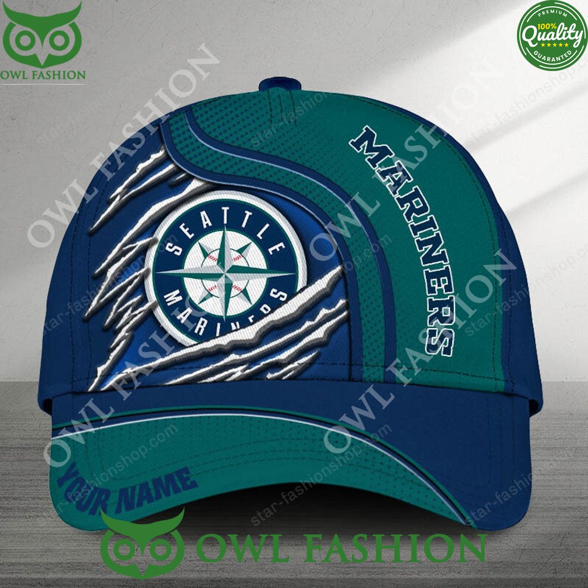 Baseball Team Seattle Mariners MLB Custom Classic Cap - Adult & Kids T-Shirts, Sweatshirts & Hoodies apparel design preview 1