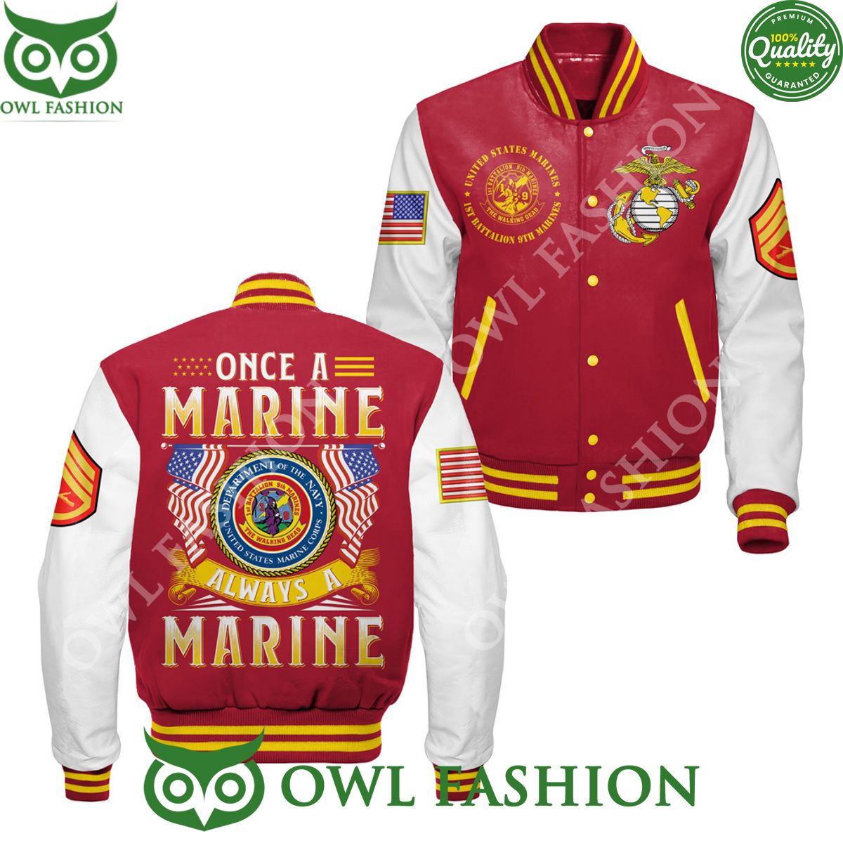 Battalions US Marines Once A Marine Always Baseball - Adult & Kids T-Shirts, Sweatshirts & Hoodies apparel design preview 1