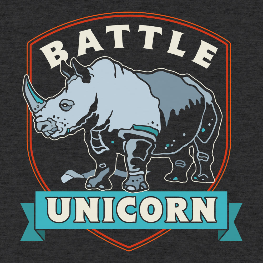 Battle Unicorn Full Color - Adult & Kids T-Shirts, Sweatshirts & Hoodies apparel design preview 1