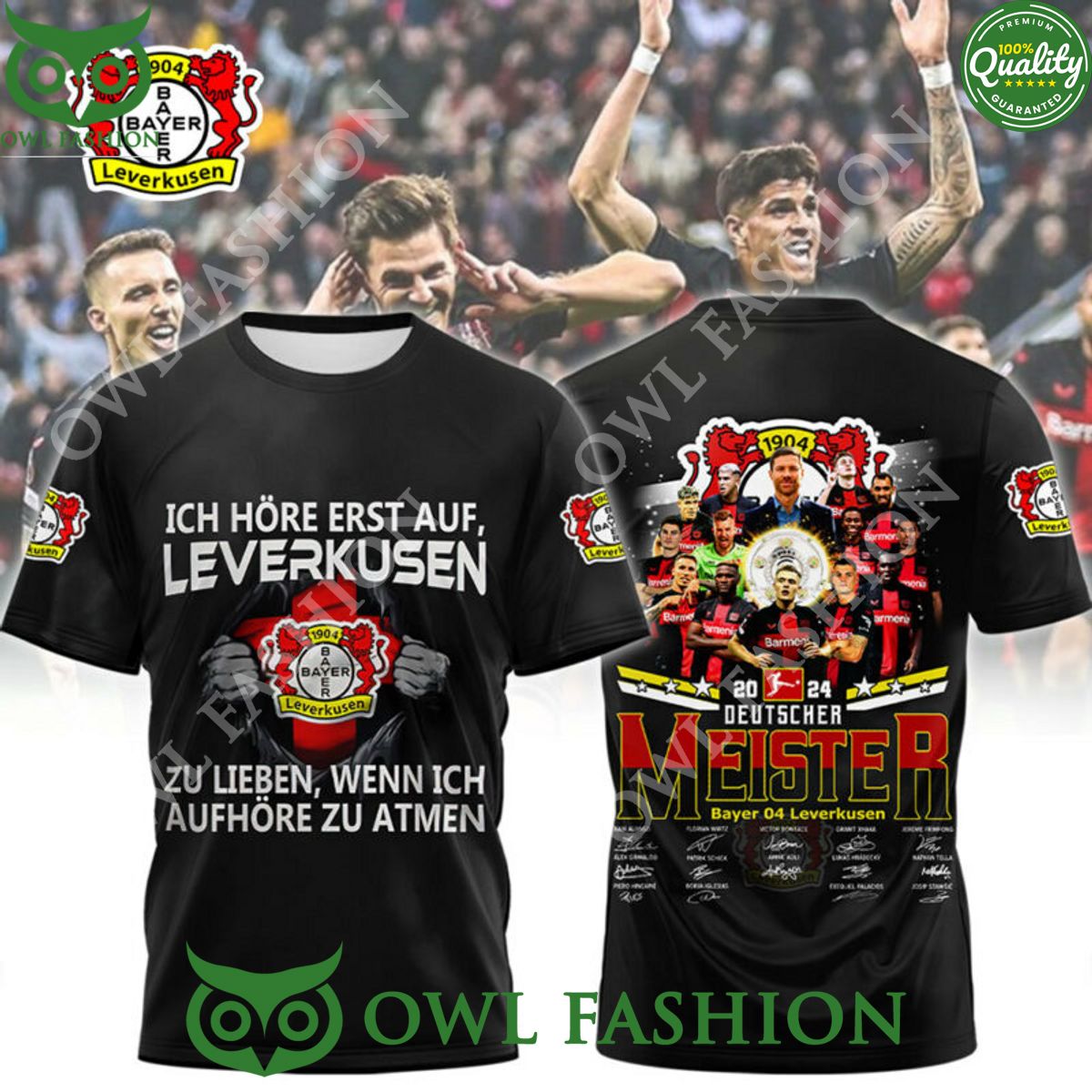 Bayer Leverkusen 1904 2024 Deutscher Meister Zu - Adult & Kids T-Shirts, Sweatshirts & Hoodies apparel design preview 1