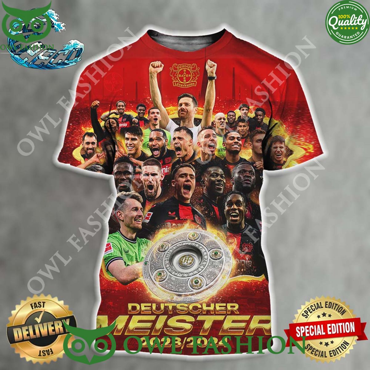 Bayer Leverkusen 2024 Bundesliga Champions Deutscher - Adult & Kids T-Shirts, Sweatshirts & Hoodies apparel design preview 1