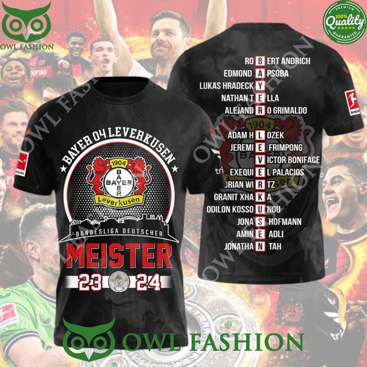 Bayer Leverkusen Bundesliga Deutscher Meister 2024 - Adult & Kids T-Shirts, Sweatshirts & Hoodies apparel design preview 1