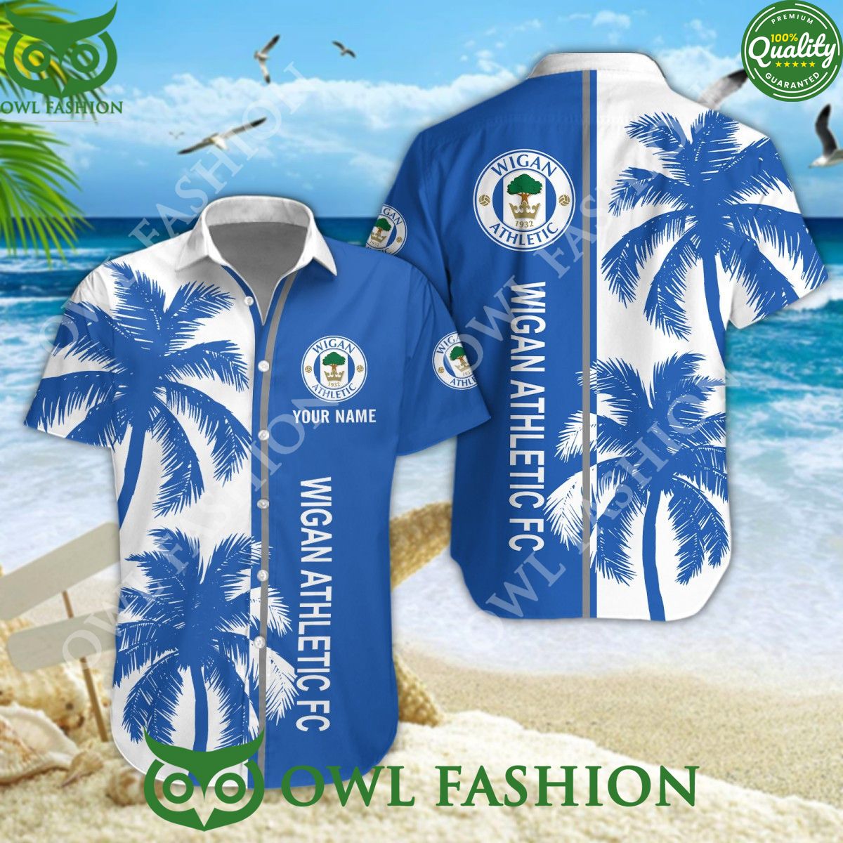 Beach Wigan Athletic FC Personalized League One - Adult & Kids T-Shirts, Sweatshirts & Hoodies apparel design preview 1