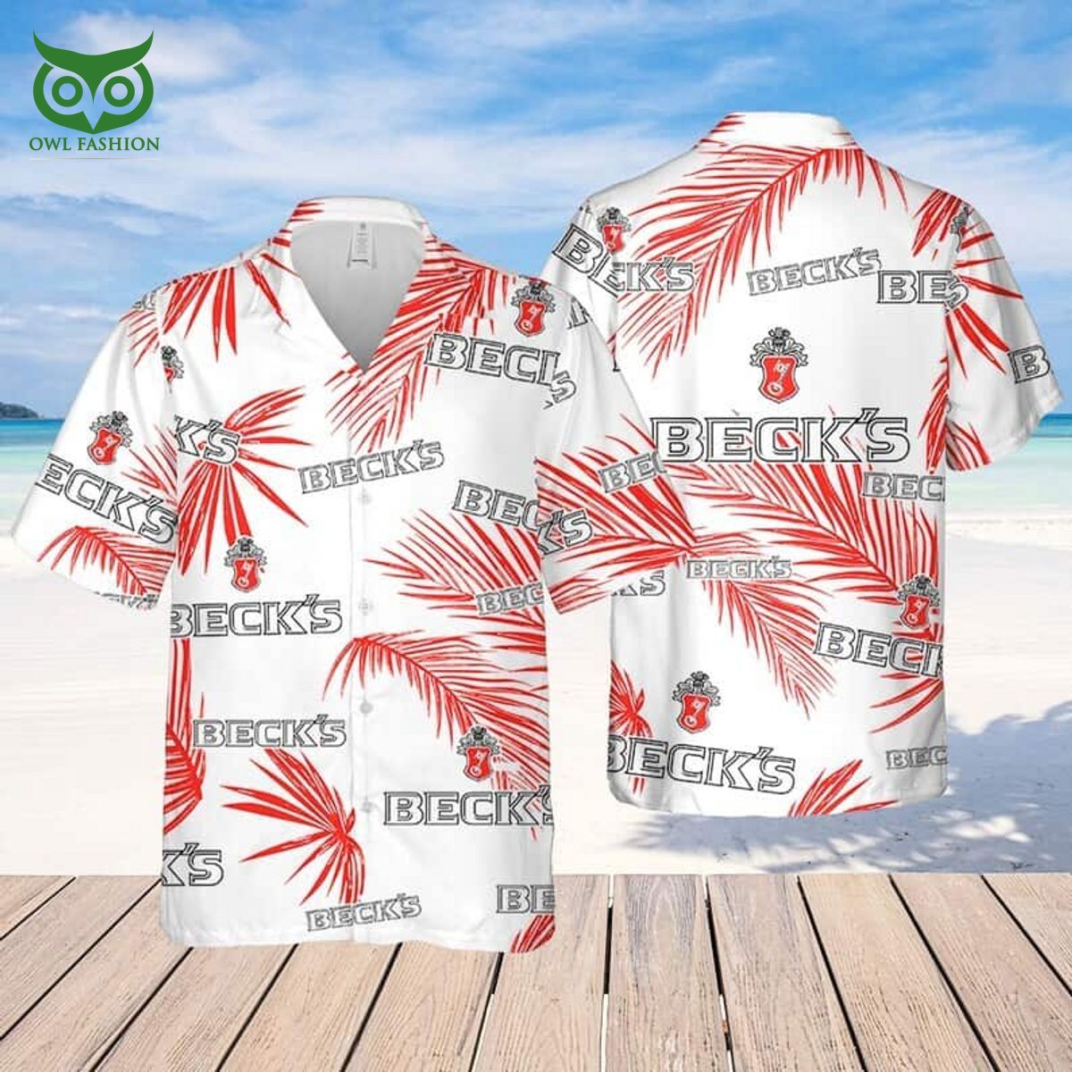 Beck's Beer Palm Leaves Pattern Limited Hawaiian - Adult & Kids T-Shirts, Sweatshirts & Hoodies apparel design preview 1