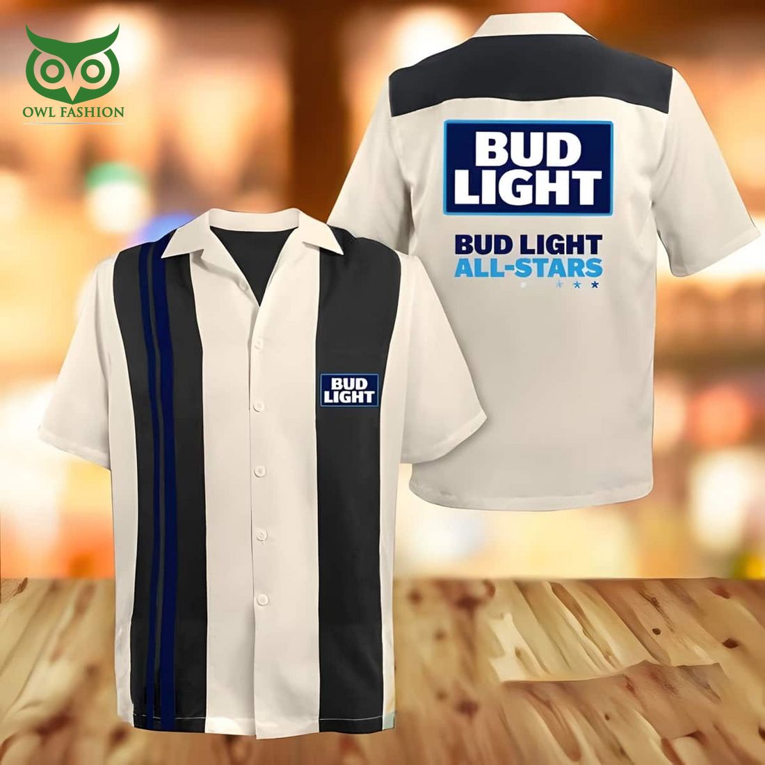 Beige Bud Light All Stars Hawaiian - Adult & Kids T-Shirts, Sweatshirts & Hoodies apparel design preview 1
