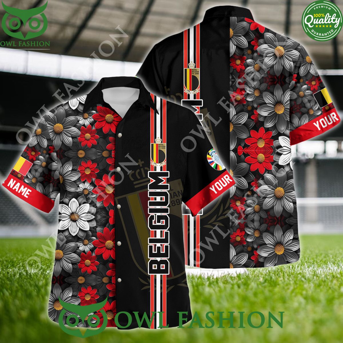 Belgium Euro Champion 2024 UEFA Limited Hawaiian - Adult & Kids T-Shirts, Sweatshirts & Hoodies apparel design preview 1