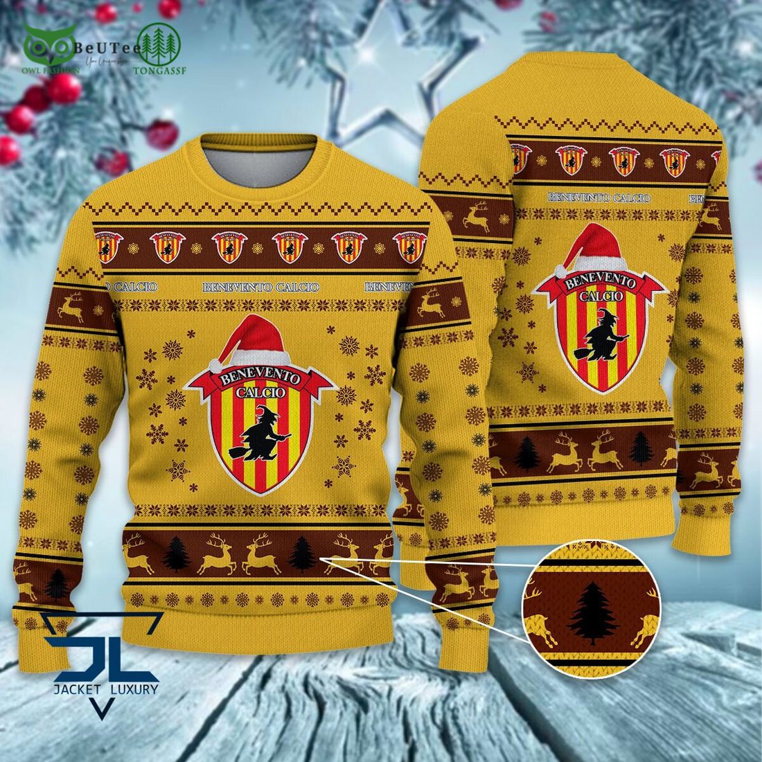 Benevento Calcio Football Lega Serie A Ugly Sweater - Adult & Kids T-Shirts, Sweatshirts & Hoodies apparel design preview 1