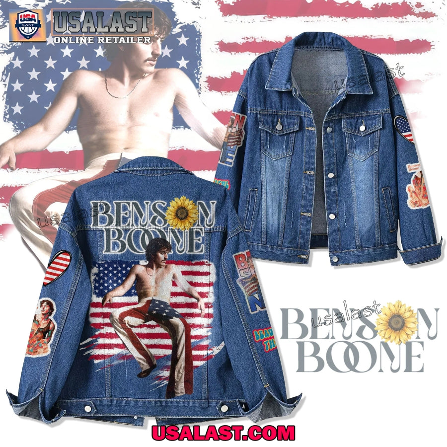 Benson Boone American Flag Jean Jacket - Adult & Kids T-Shirts, Sweatshirts & Hoodies apparel design preview 1