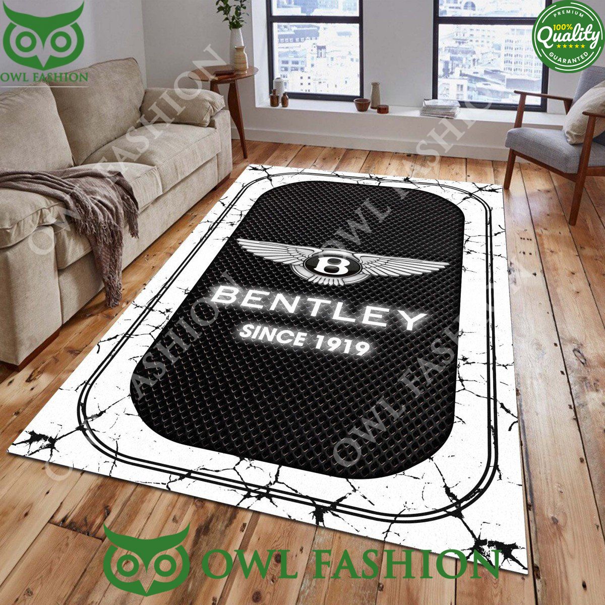 Bentley 1919 Car Brand Living Room Stone Marble - Adult & Kids T-Shirts, Sweatshirts & Hoodies apparel design preview 1
