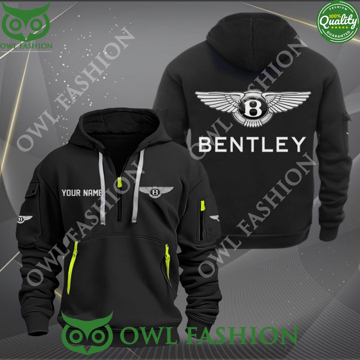 Bentley Automobile Brand Personalized 2d half zipper - Adult & Kids T-Shirts, Sweatshirts & Hoodies apparel design preview 1