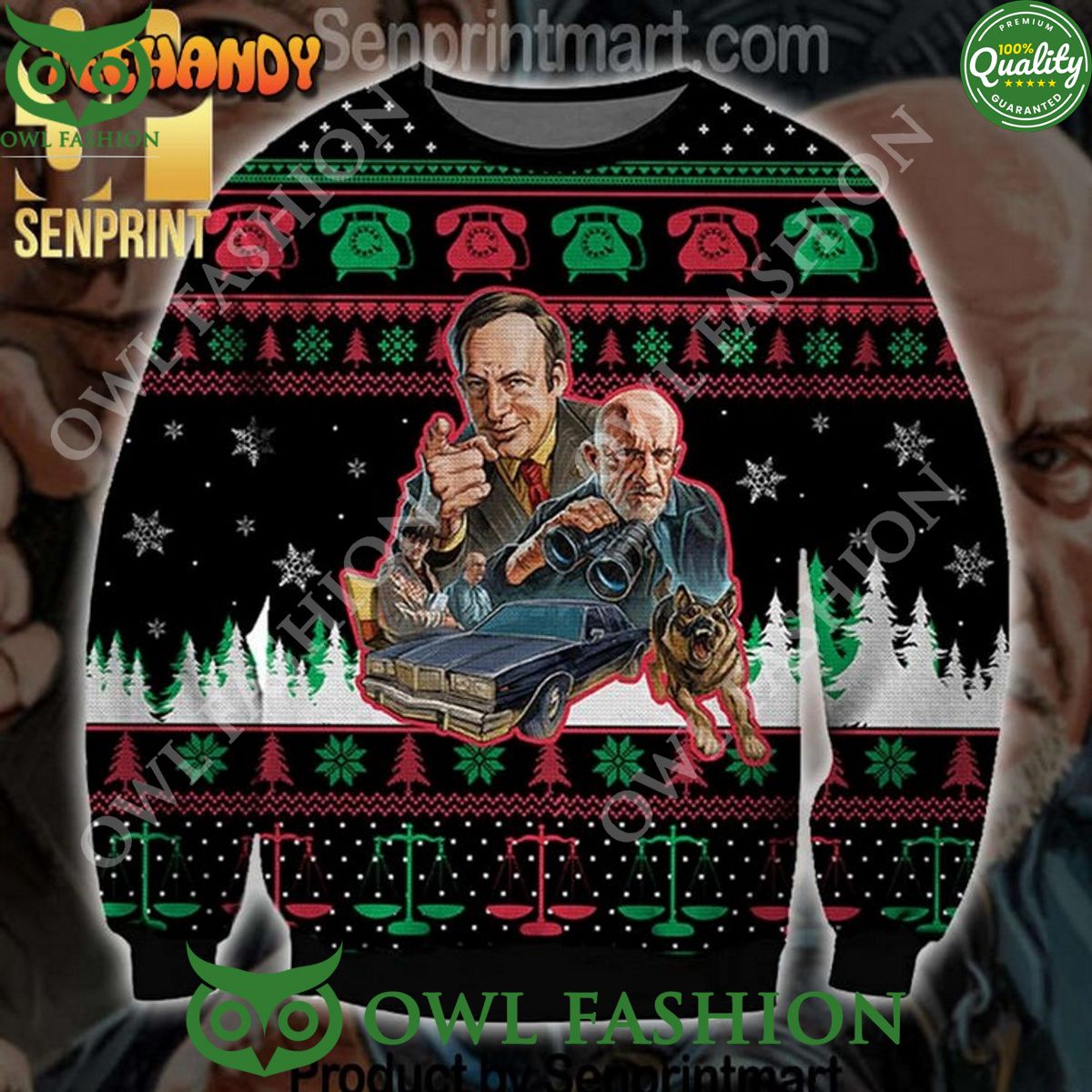 Better Call Saul Vacation Time Christmas Wool Sweater - Adult & Kids T-Shirts, Sweatshirts & Hoodies apparel design preview 1