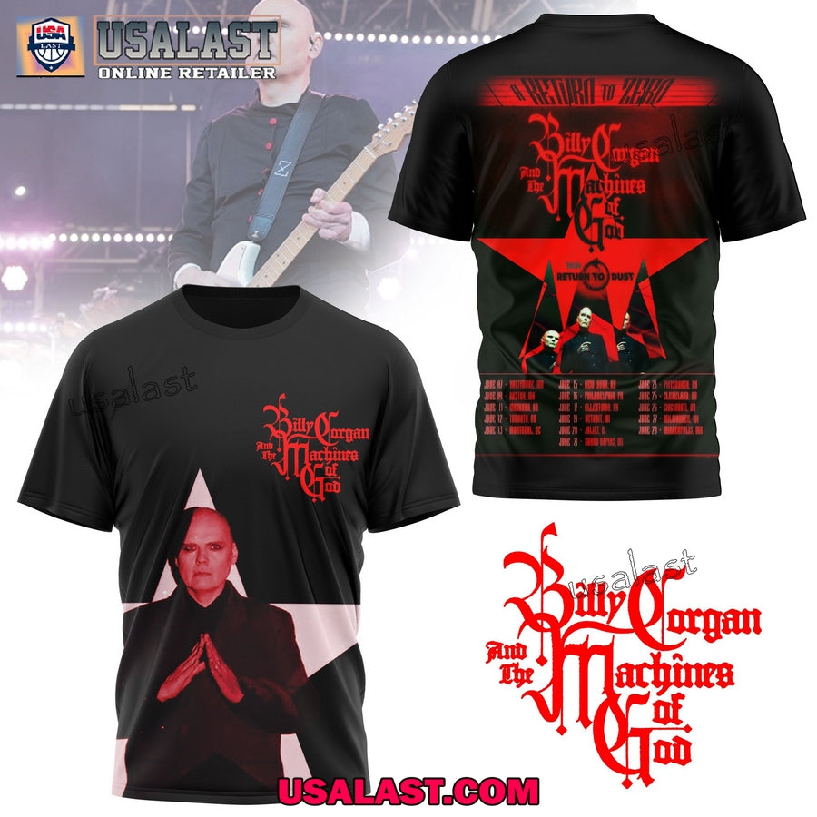 Billy Corgan And The Machines Of God 2025 Tour 3D - Adult & Kids T-Shirts, Sweatshirts & Hoodies apparel design preview 1