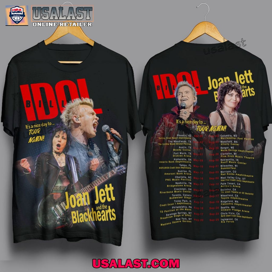 Billy Idol Joan Jett The Blackhearts Tour 2025 - Adult & Kids T-Shirts, Sweatshirts & Hoodies apparel design preview 1