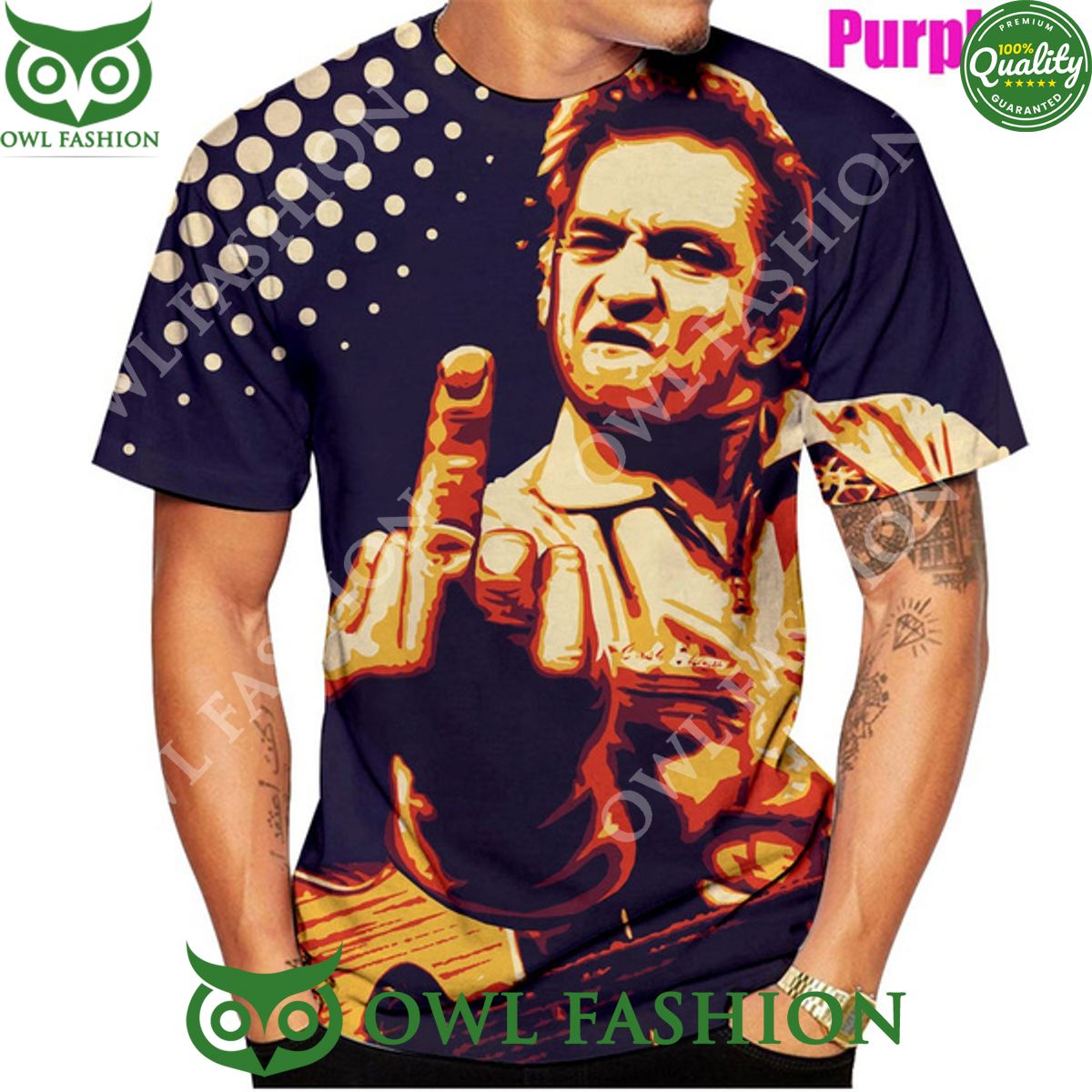 Bird Finger Johnny Cash - Adult & Kids T-Shirts, Sweatshirts & Hoodies apparel design preview 1