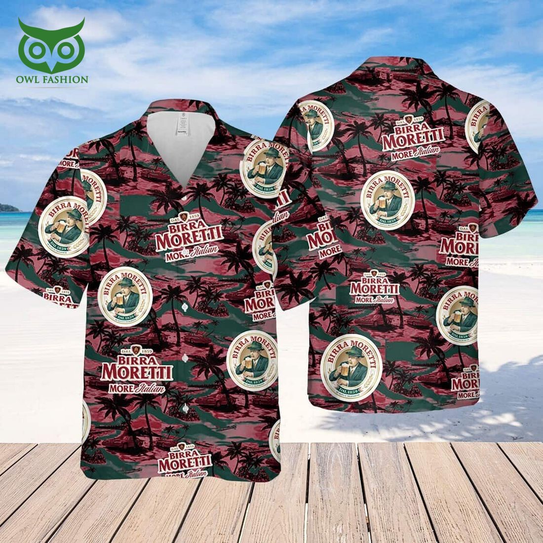Birra Moretti beer Island Pattern Hawaiian - Adult & Kids T-Shirts, Sweatshirts & Hoodies apparel design preview 1