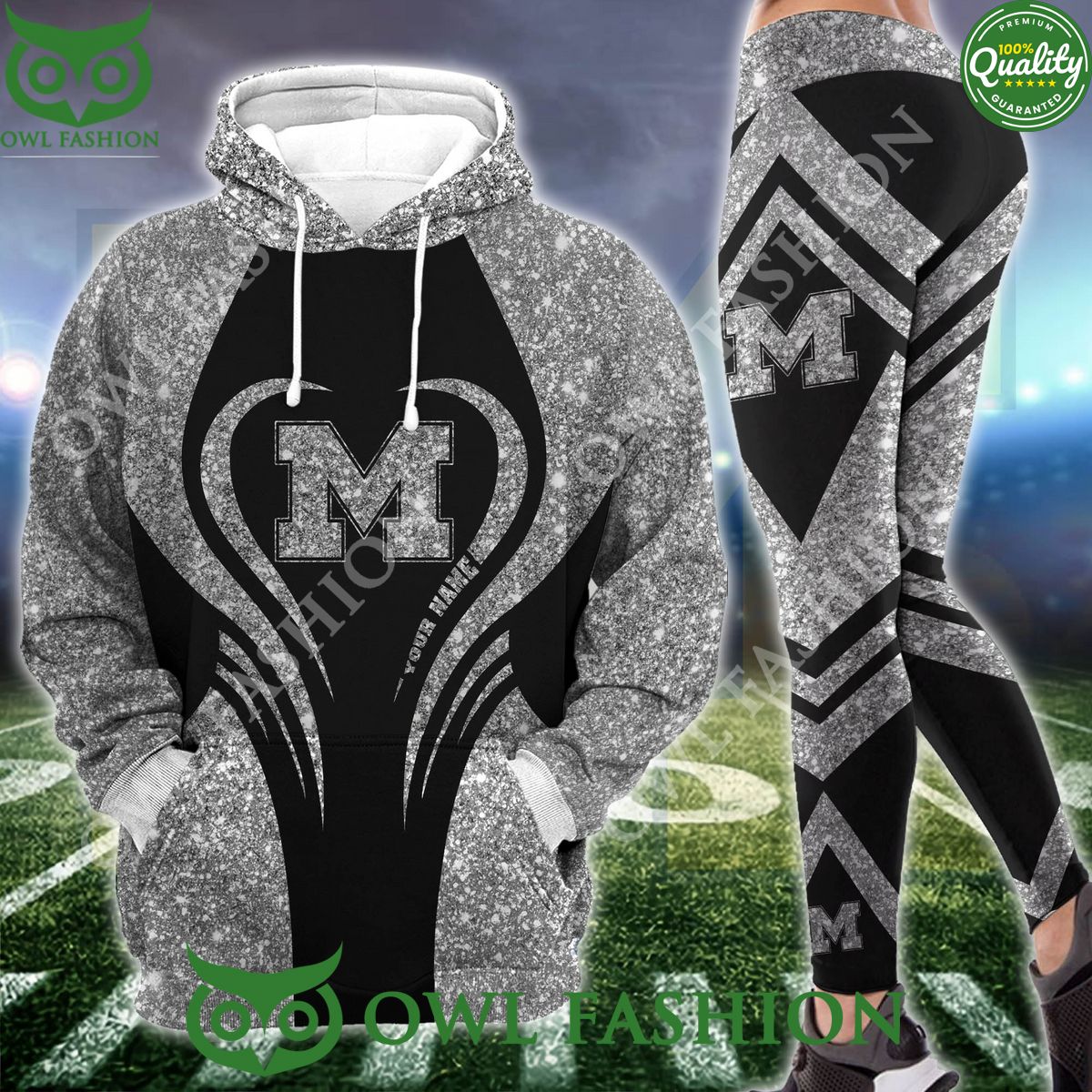 Black Grey Diamond pattern Michigan Wolverines And - Adult & Kids T-Shirts, Sweatshirts & Hoodies apparel design preview 1
