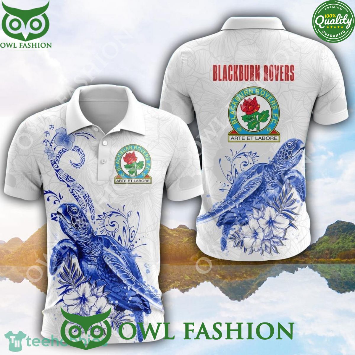Blackburn Rovers EFL Championship Turtle White Golf - Adult & Kids T-Shirts, Sweatshirts & Hoodies apparel design preview 1