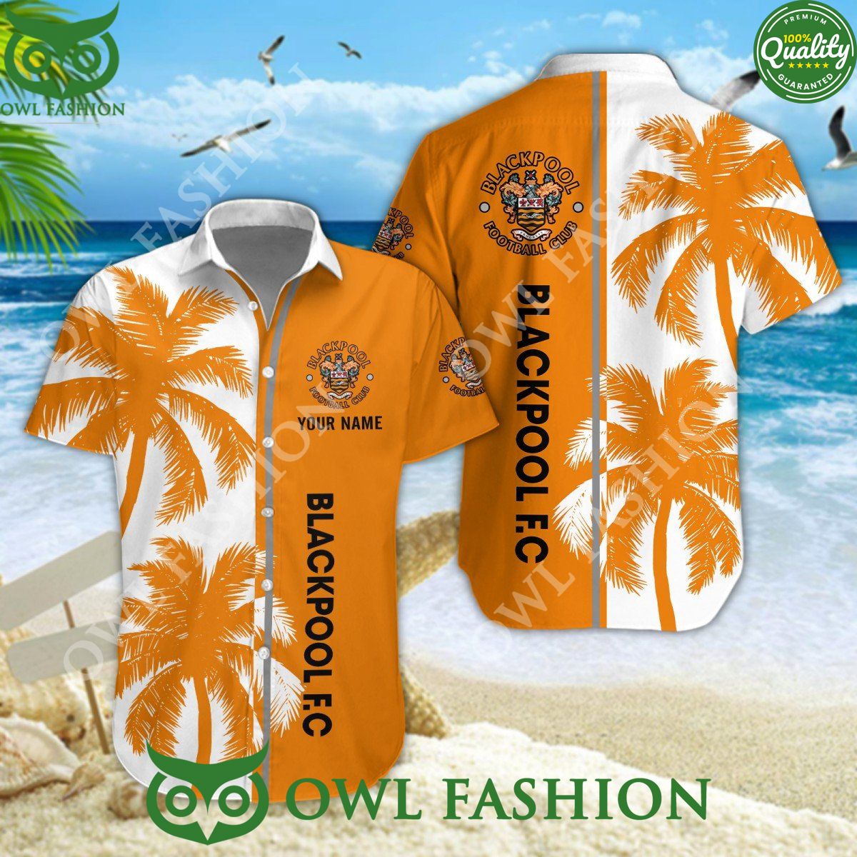 Blackpool EFL Limited Summer Vibe Customized Hawaiian - Adult & Kids T-Shirts, Sweatshirts & Hoodies apparel design preview 1