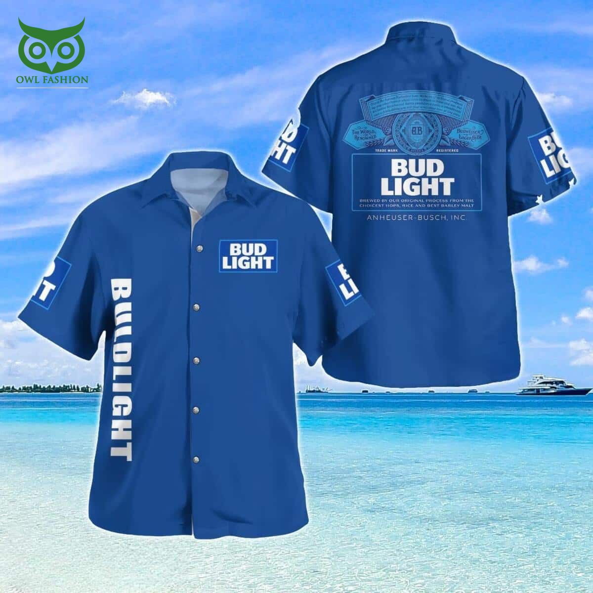 Blue Aloha Bud Light Premium Hawaiian Beer Lovers - Adult & Kids T-Shirts, Sweatshirts & Hoodies apparel design preview 1