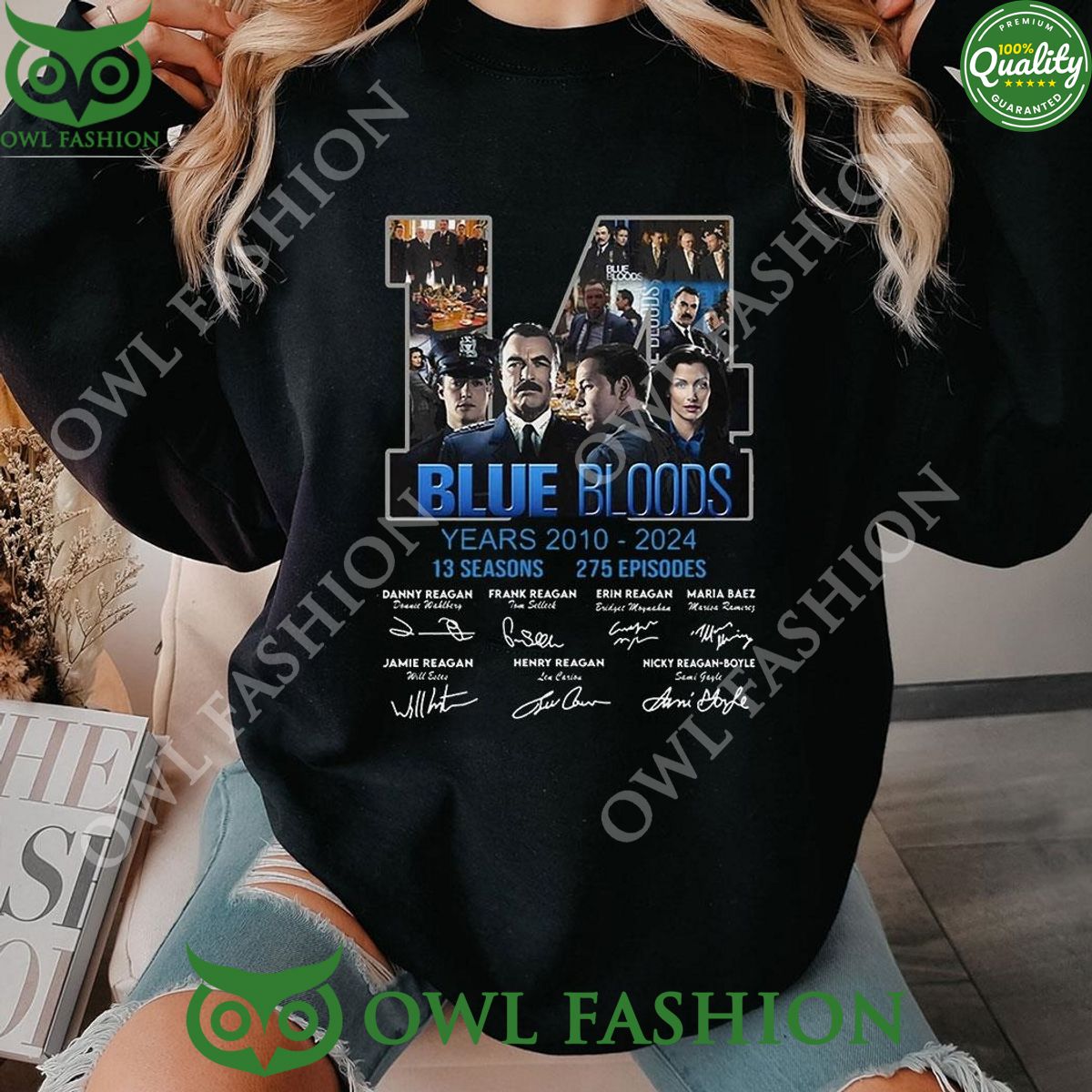 Blue Bloods 14 Years 2010 2024 13 Seasons 275 - Adult & Kids T-Shirts, Sweatshirts & Hoodies apparel design preview 1
