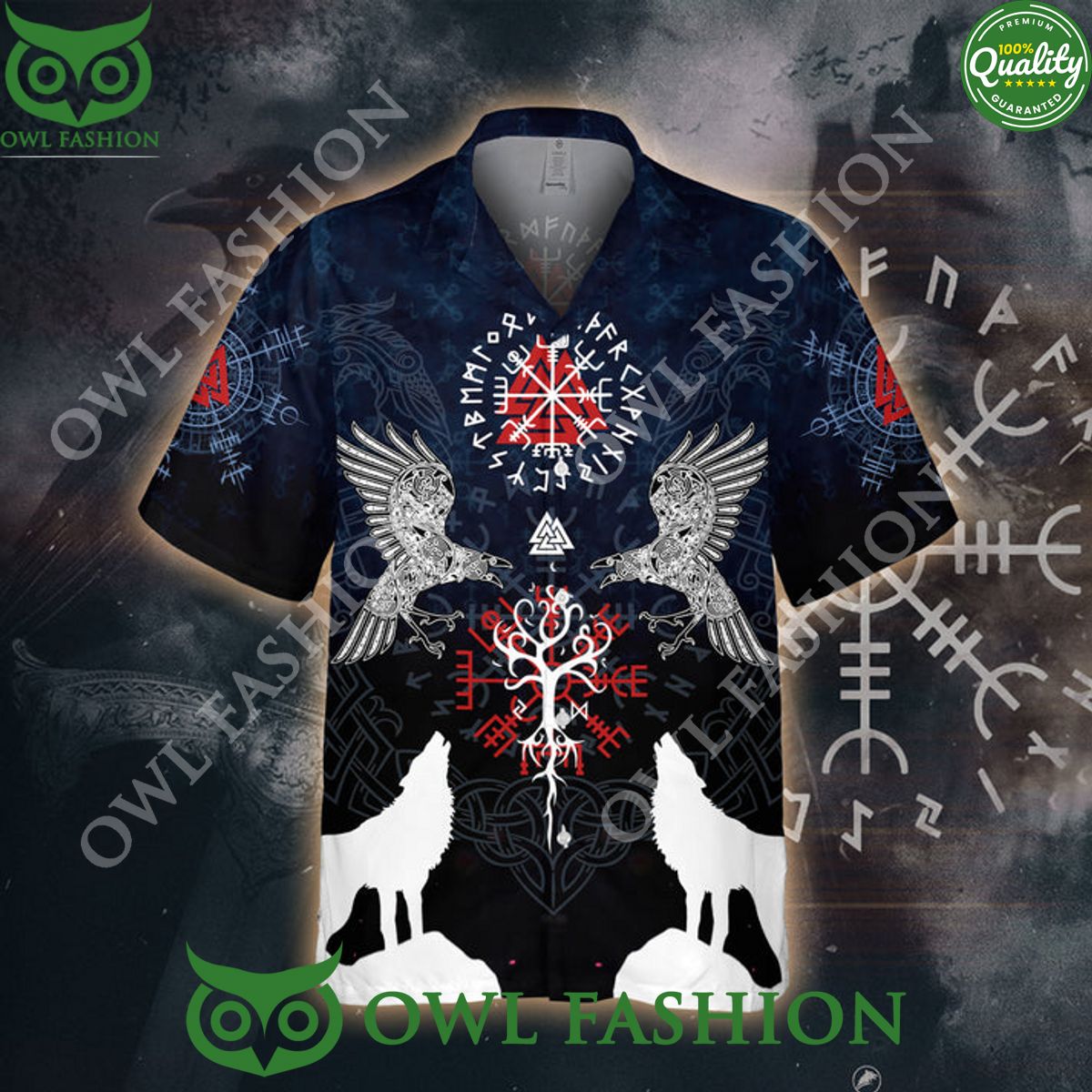 Blue Guardians of the North Vikings Hawaii - Adult & Kids T-Shirts, Sweatshirts & Hoodies apparel design preview 1
