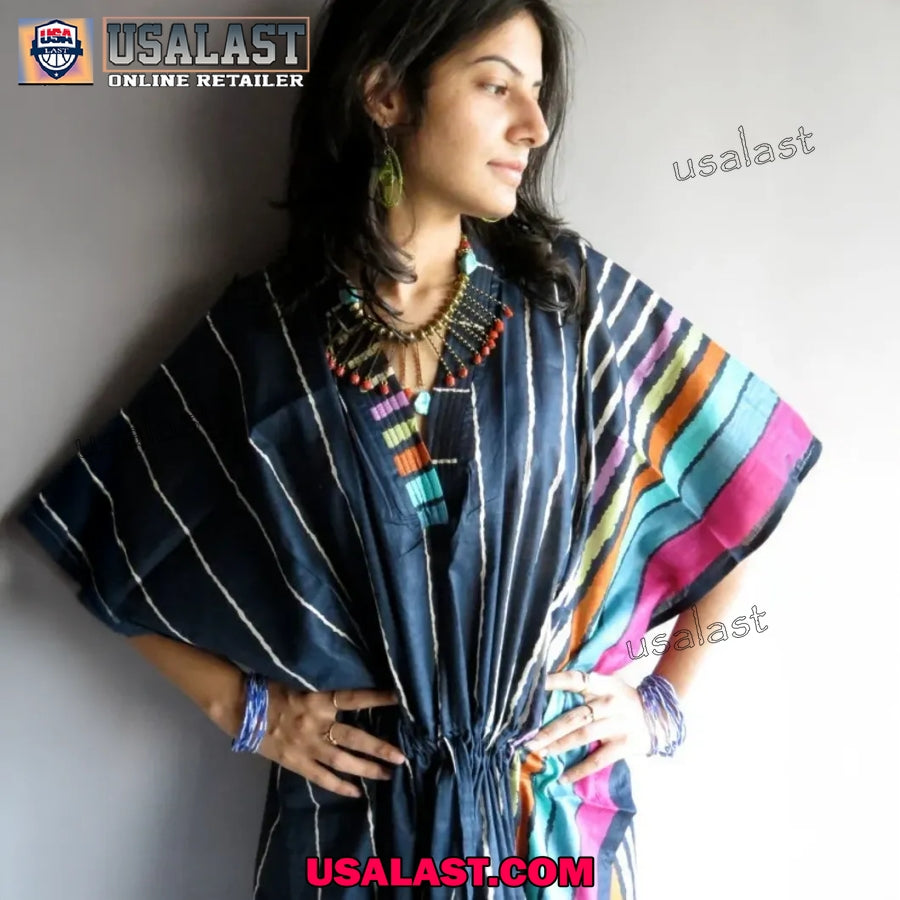 Blue Kaftan Dress Loungewear, Sleepwear, Beachwear - Adult & Kids T-Shirts, Sweatshirts & Hoodies apparel design preview 1