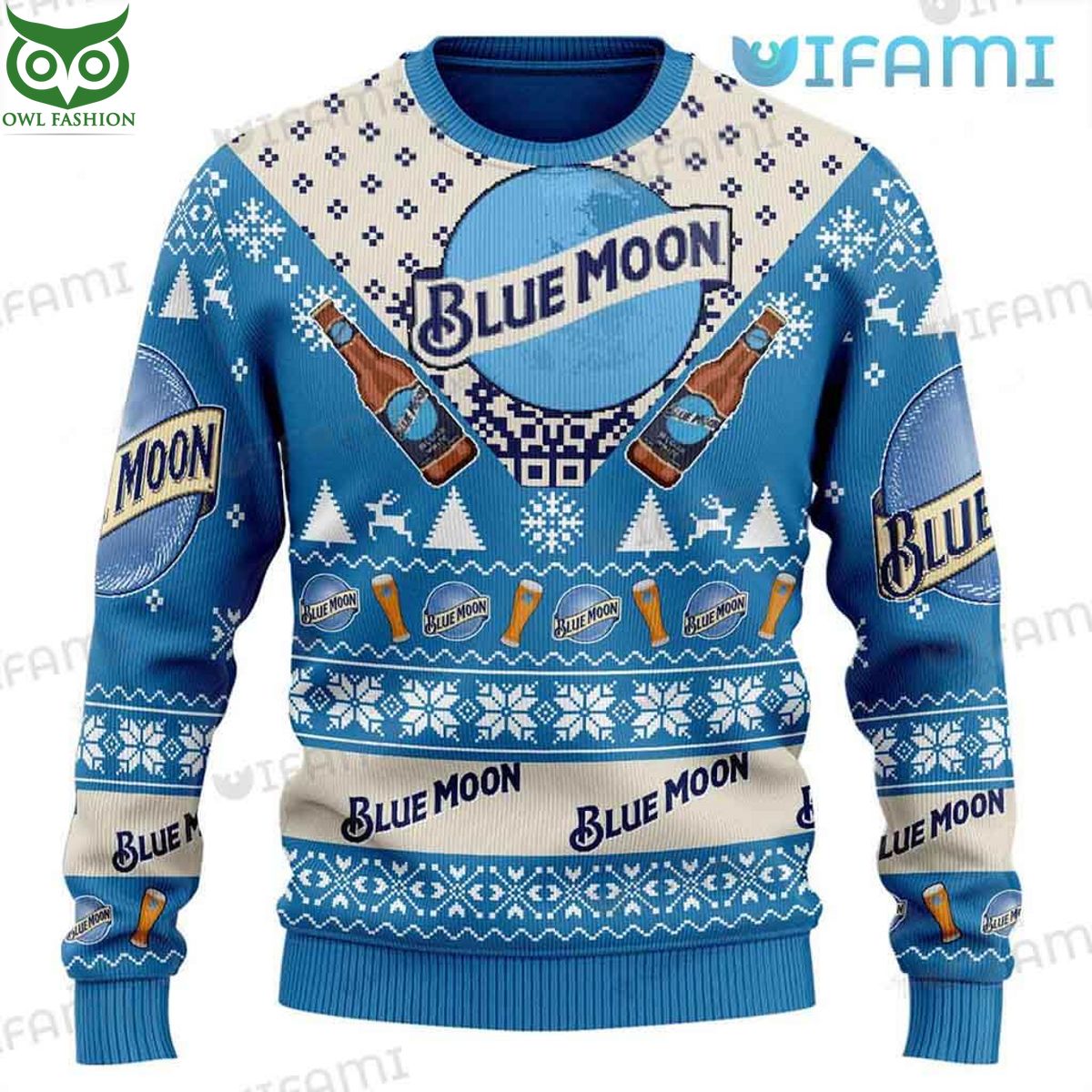 Blue Moon Beer Ugly Sweater Logo Glass Christmas Gift - Adult & Kids T-Shirts, Sweatshirts & Hoodies apparel design preview 1
