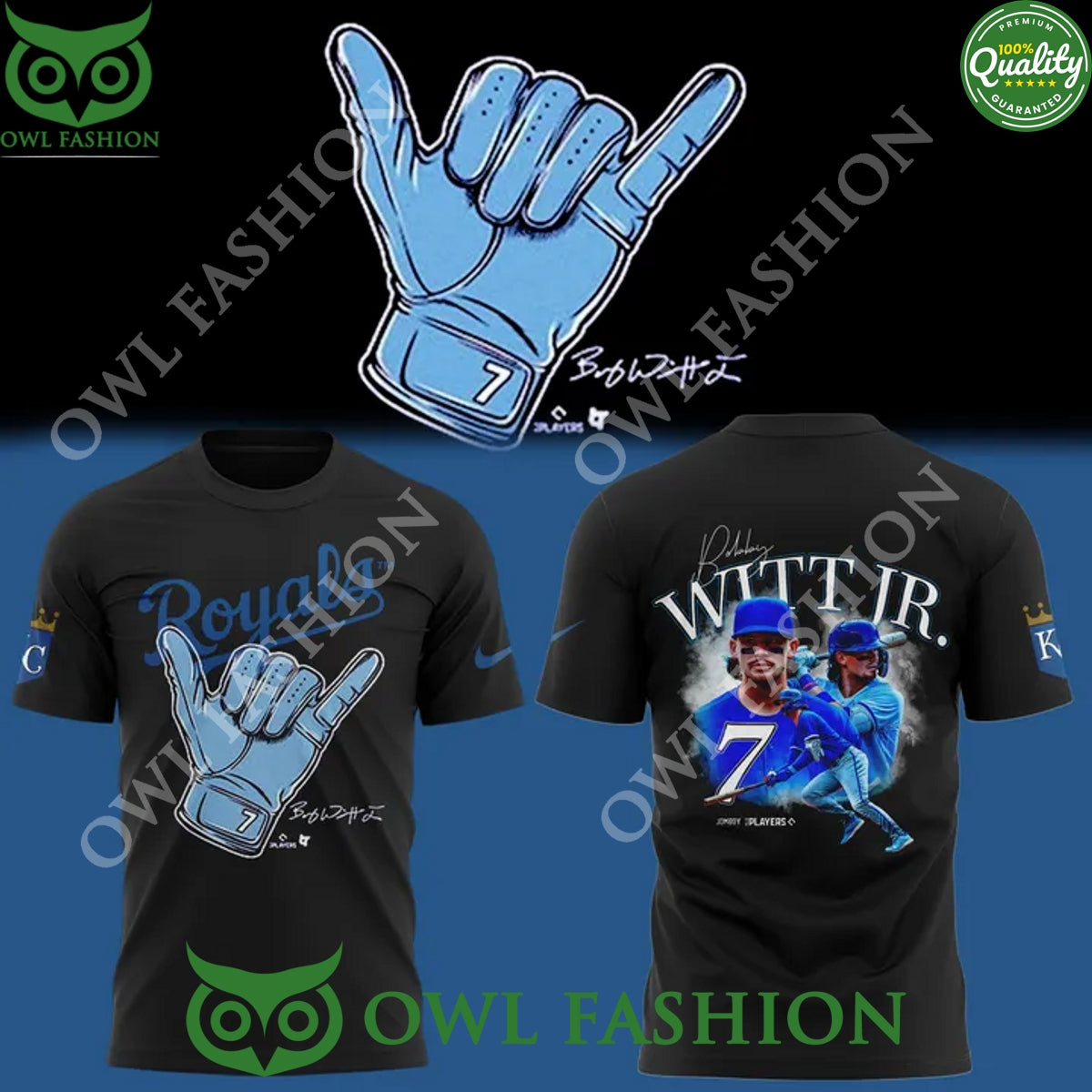 Bobby Witt Jr hand sign signature Royals baseball - Adult & Kids T-Shirts, Sweatshirts & Hoodies apparel design preview 1