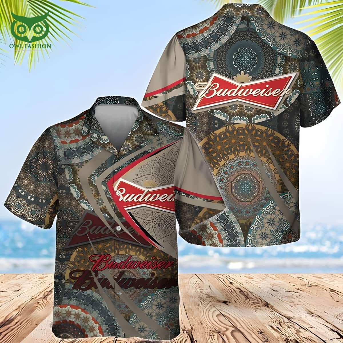 Boho Mandala Pattern Budweiser Beer Hawaiian - Adult & Kids T-Shirts, Sweatshirts & Hoodies apparel design preview 1