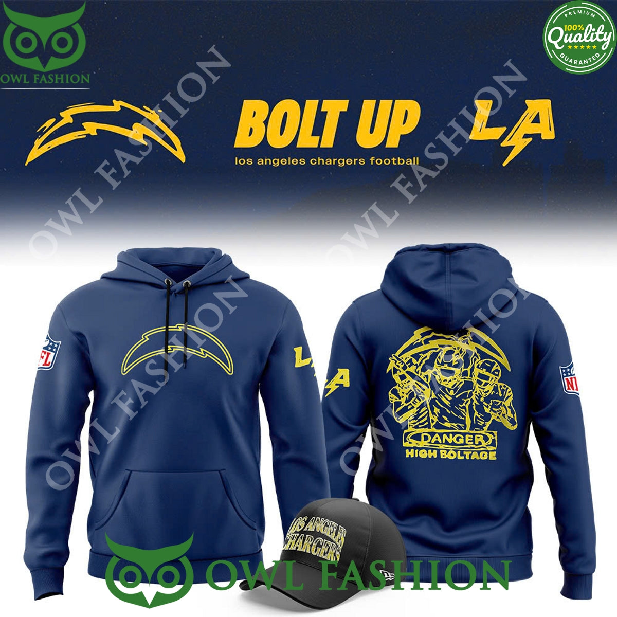 Bolt up Los Angeles Chargers Football Danger high - Adult & Kids T-Shirts, Sweatshirts & Hoodies apparel design preview 1