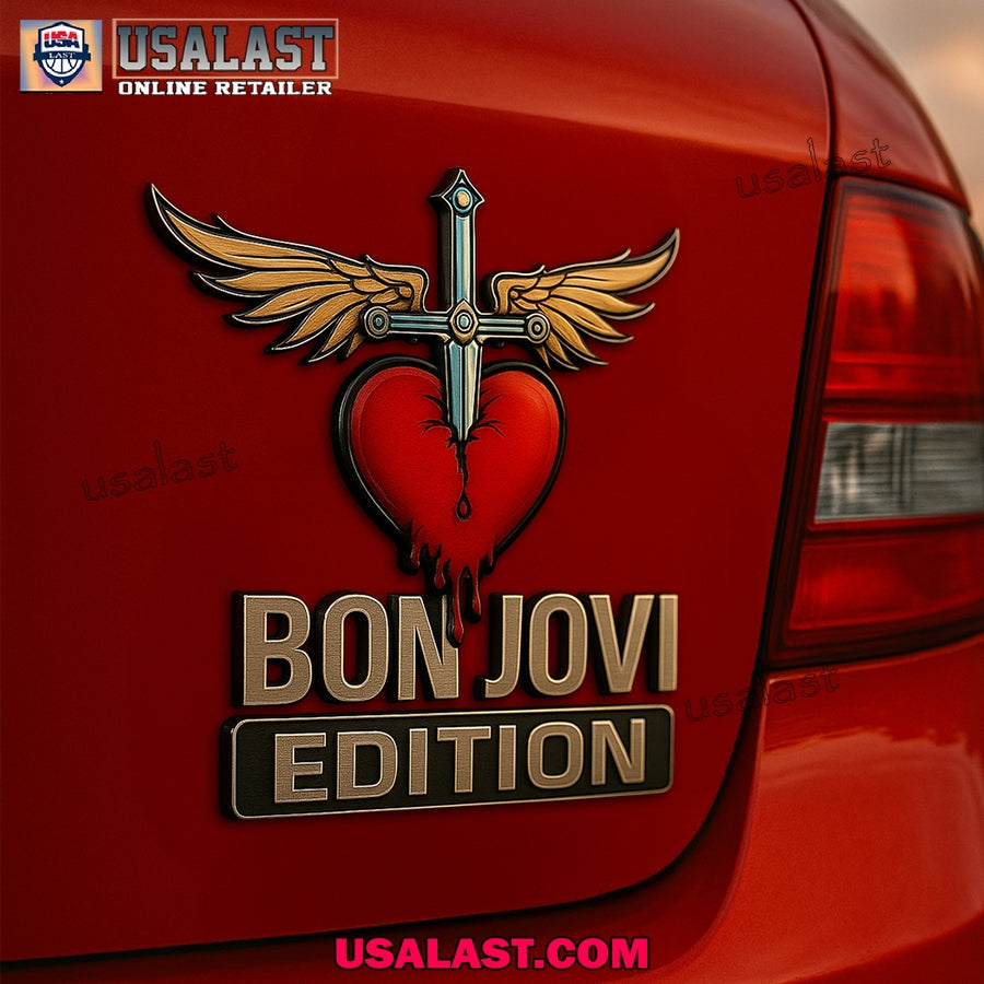 Bon Jovi Custom 3D Car Badge Sticker - Adult & Kids T-Shirts, Sweatshirts & Hoodies apparel design preview 1