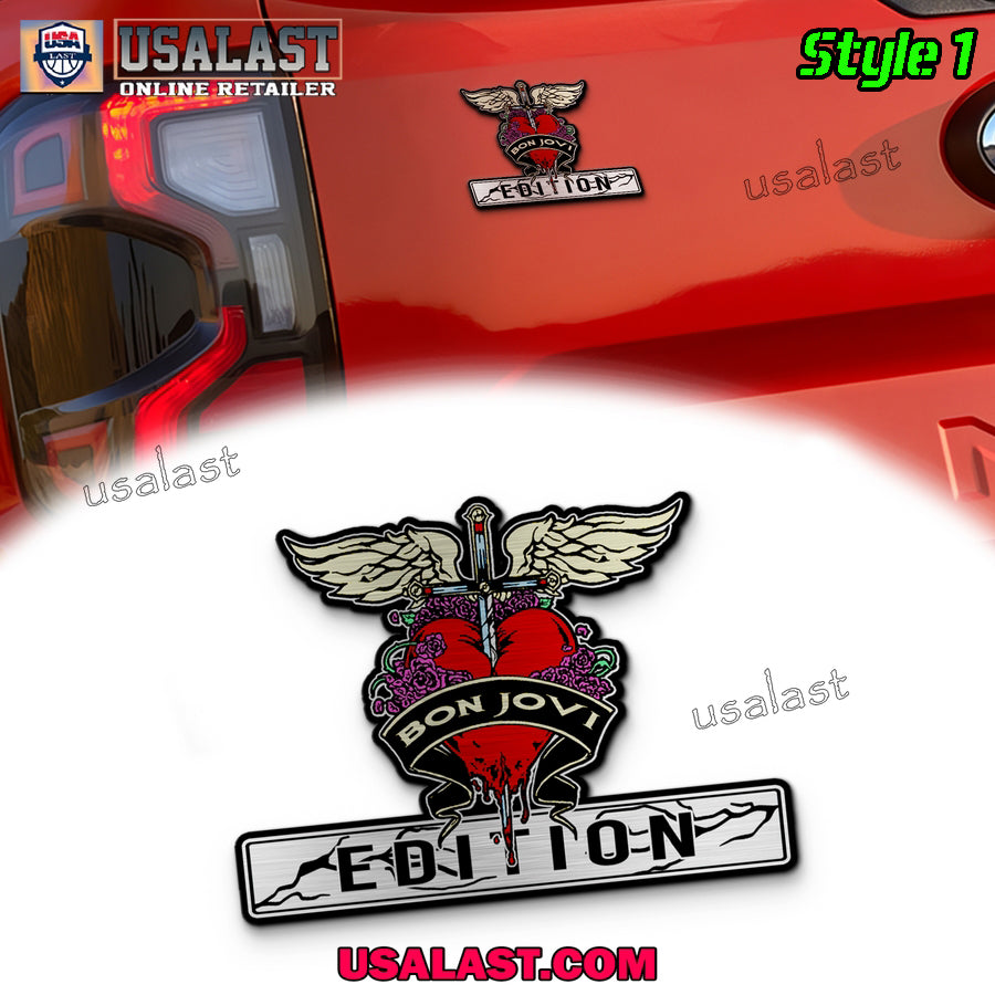 Bon Jovi Edition 3D Engraved Car Emblem - Adult & Kids T-Shirts, Sweatshirts & Hoodies apparel design preview 1