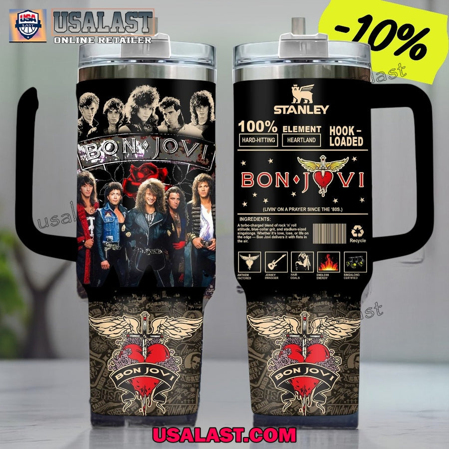 Bon Jovi Inspired Stanley 40oz Tumbler - Adult & Kids T-Shirts, Sweatshirts & Hoodies apparel design preview 1