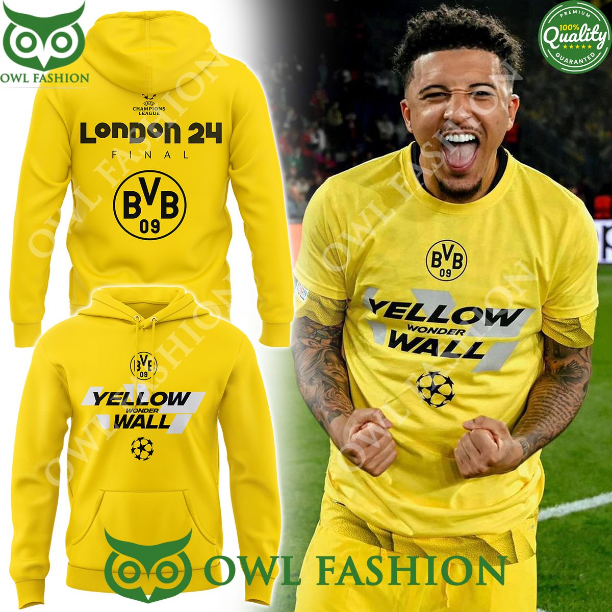 Borussia Dortmund Yellow Wonder Wall UEFA Champions - Adult & Kids T-Shirts, Sweatshirts & Hoodies apparel design preview 1