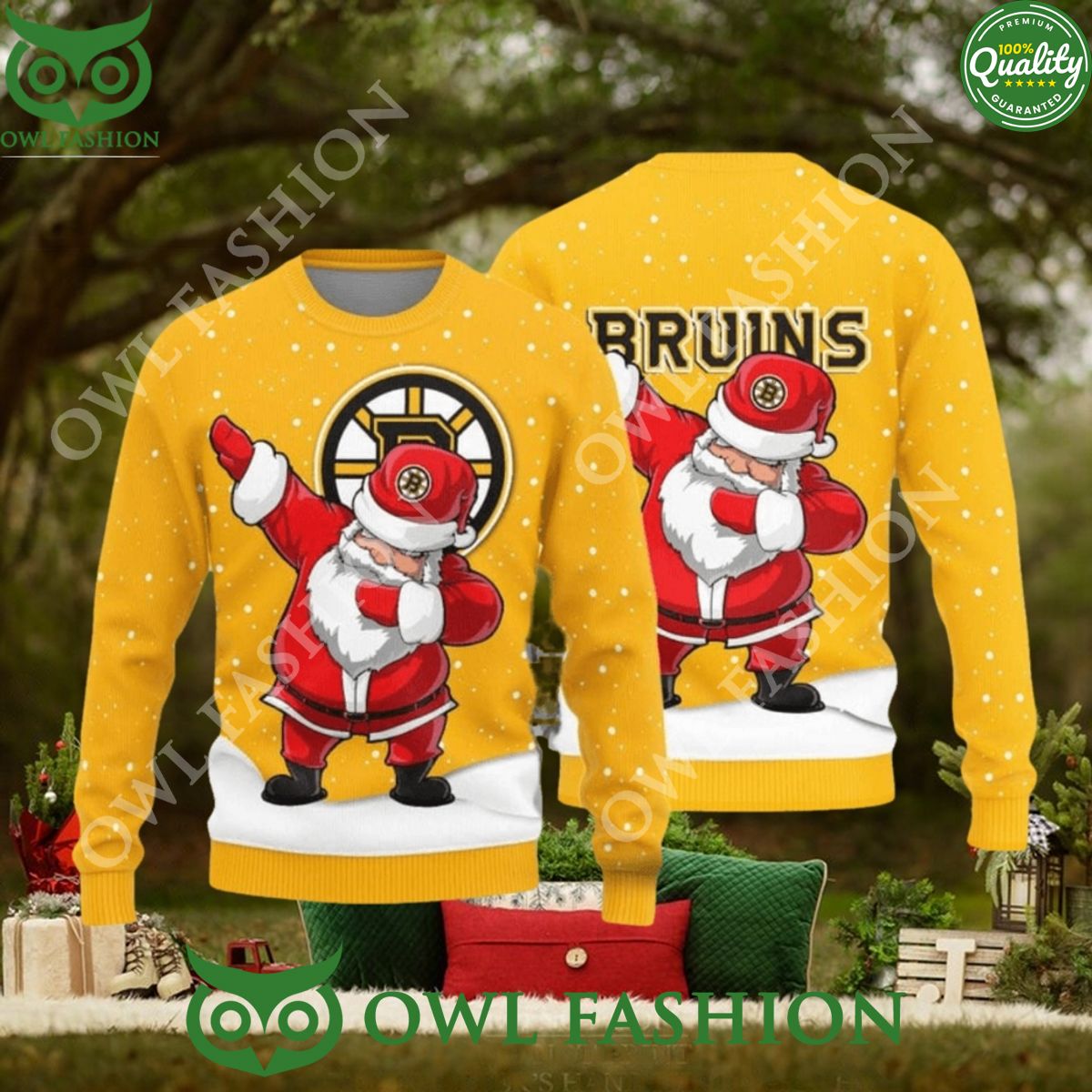Boston Bruins Dab Santa New Style Sweater Jumper - Adult & Kids T-Shirts, Sweatshirts & Hoodies apparel design preview 1