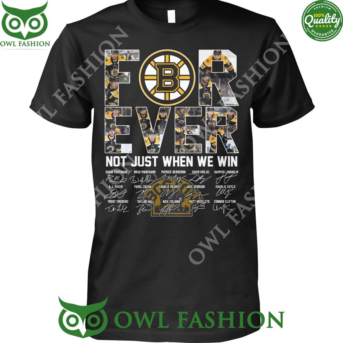Boston Bruins for ever when we win 2024 signatures - Adult & Kids T-Shirts, Sweatshirts & Hoodies apparel design preview 1