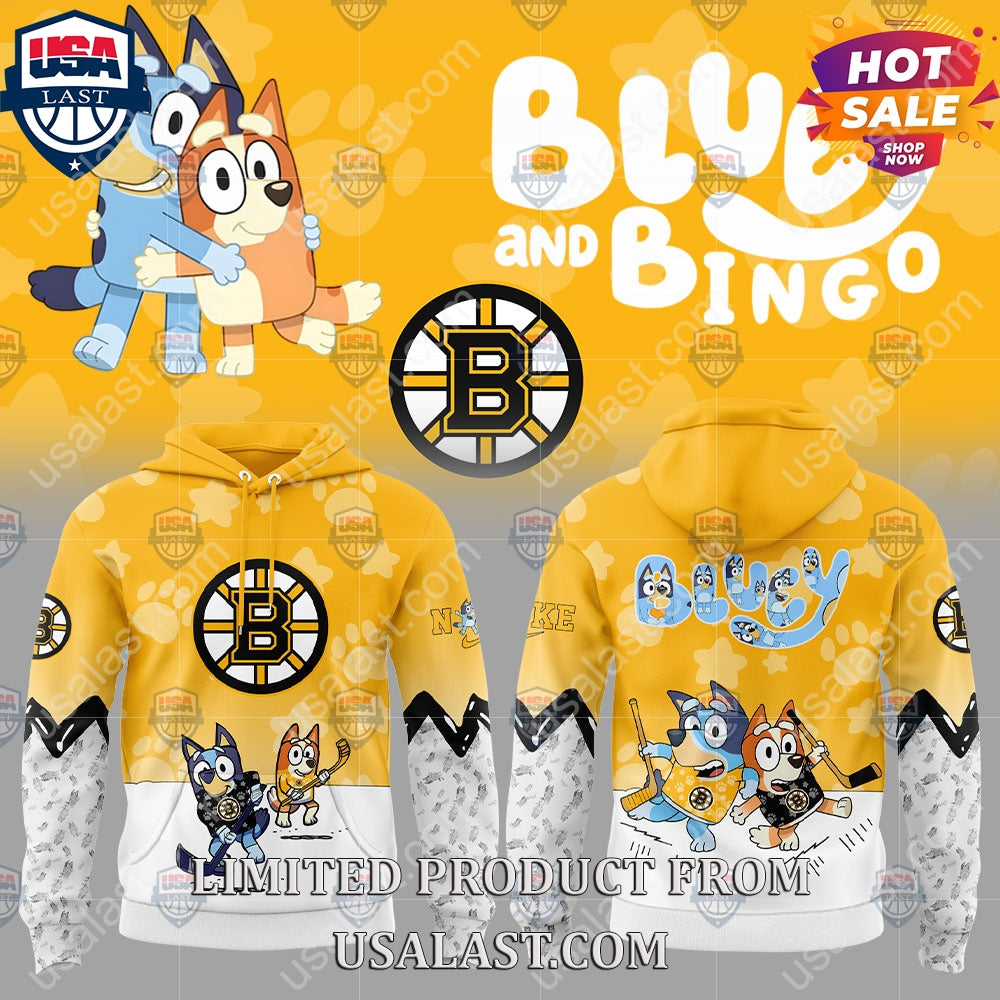 Boston Bruins NHL Bluey and Bingo - Adult & Kids T-Shirts, Sweatshirts & Hoodies apparel design preview 1