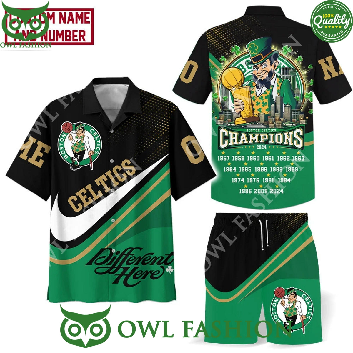Boston Celtics Different Here Champions Custom name - Adult & Kids T-Shirts, Sweatshirts & Hoodies apparel design preview 1