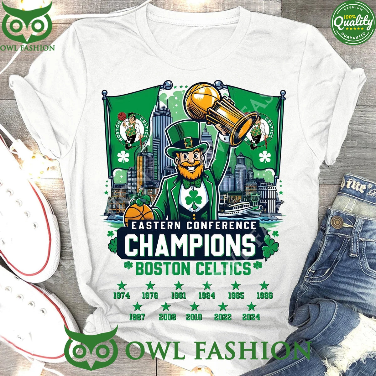 Boston Celtics Eastern Conference Champions Logo 2D - Adult & Kids T-Shirts, Sweatshirts & Hoodies apparel design preview 1