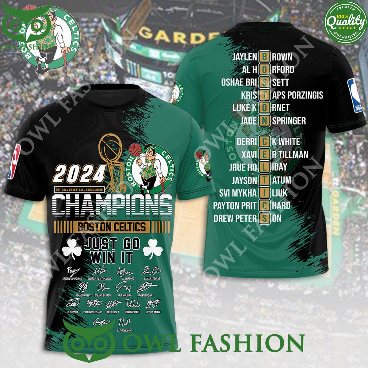 Boston Celtics just go win it 2024 champions players - Adult & Kids T-Shirts, Sweatshirts & Hoodies apparel design preview 1