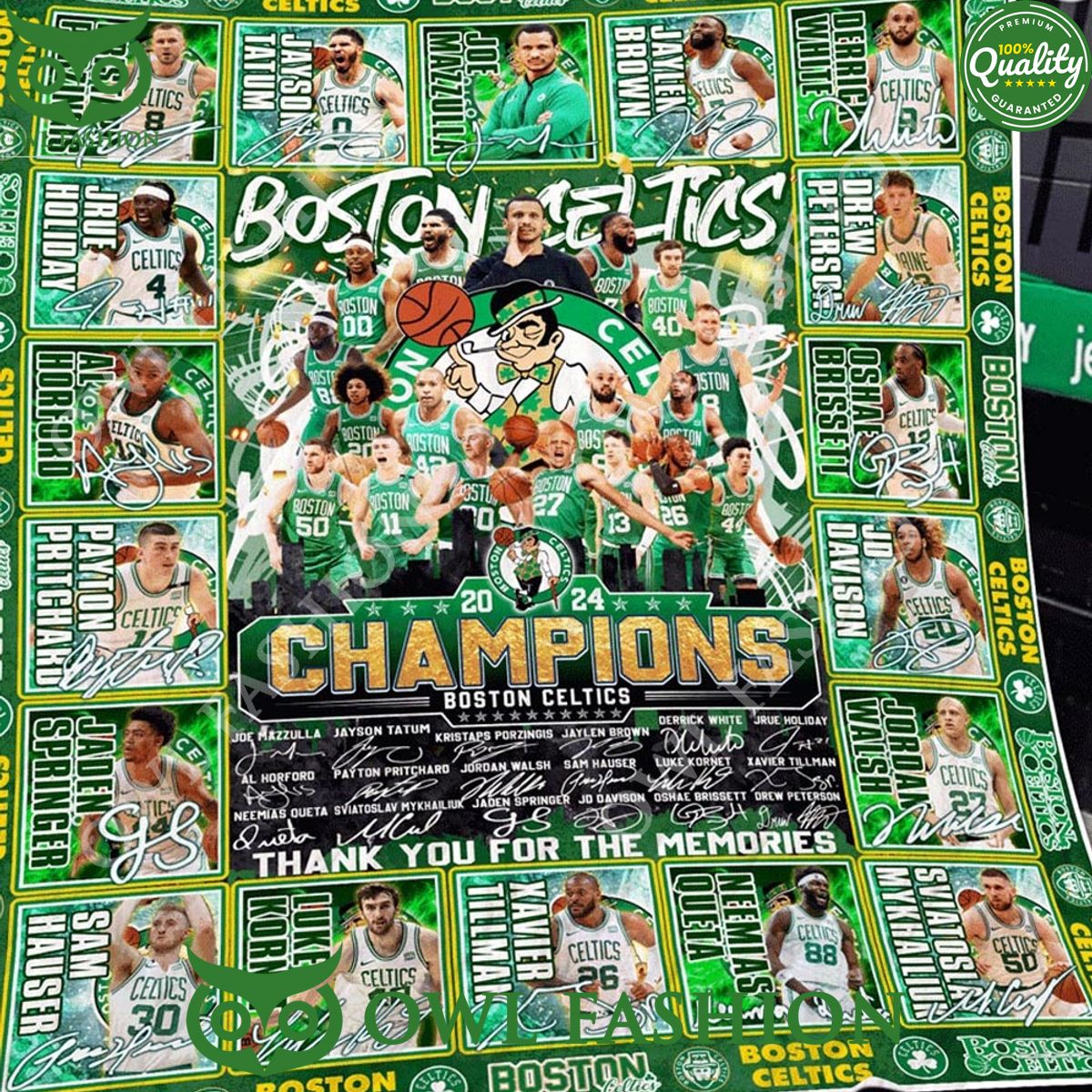 Boston Celtics Nba Finals Champions 2024 Memories - Adult & Kids T-Shirts, Sweatshirts & Hoodies apparel design preview 1