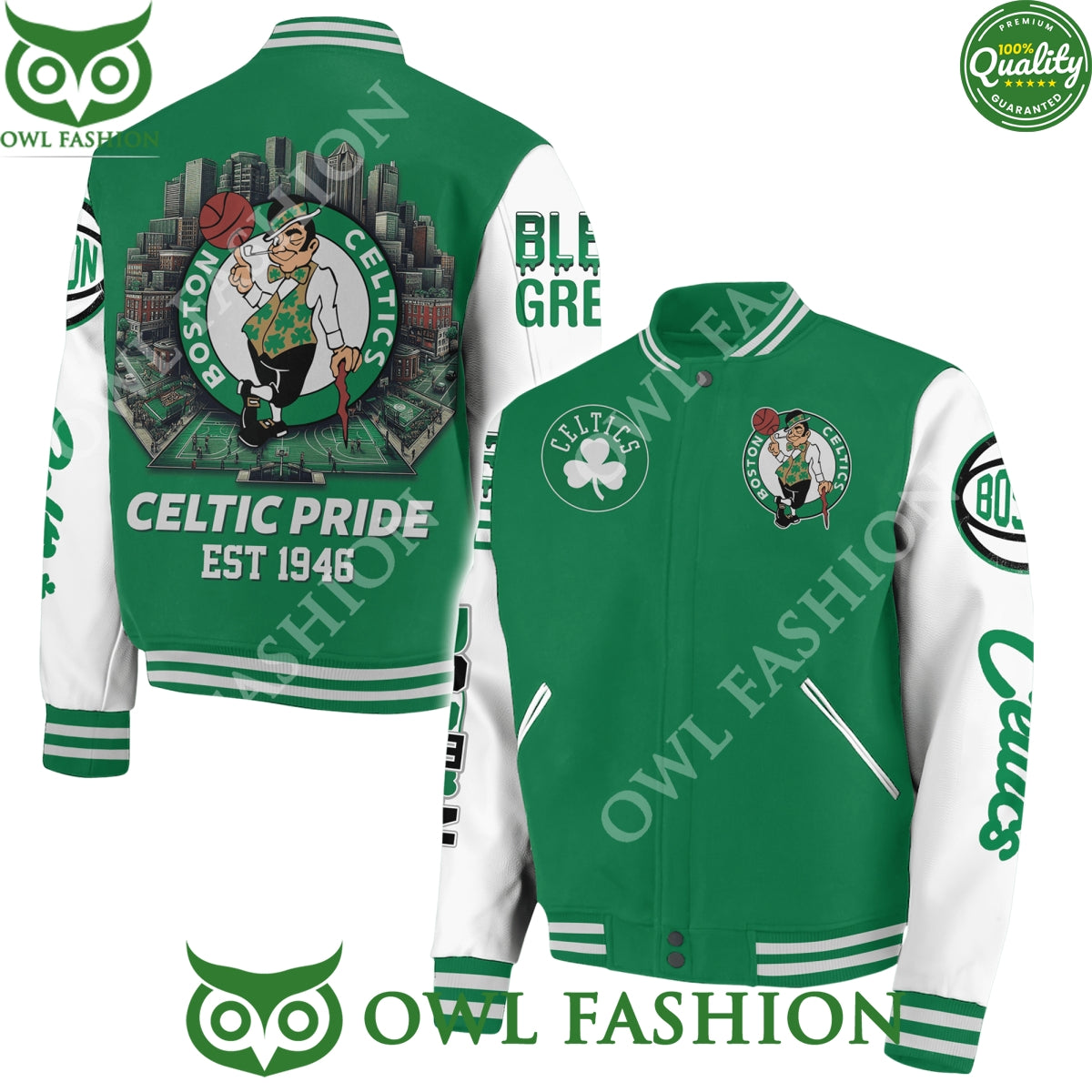 Boston Celtics Pride Est 1946 Green and White - Adult & Kids T-Shirts, Sweatshirts & Hoodies apparel design preview 1