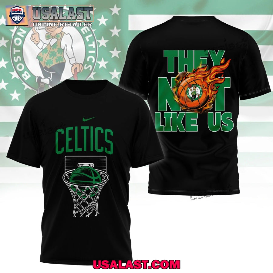Boston Celtics They Not Like Us 3D - Adult & Kids T-Shirts, Sweatshirts & Hoodies apparel design preview 1