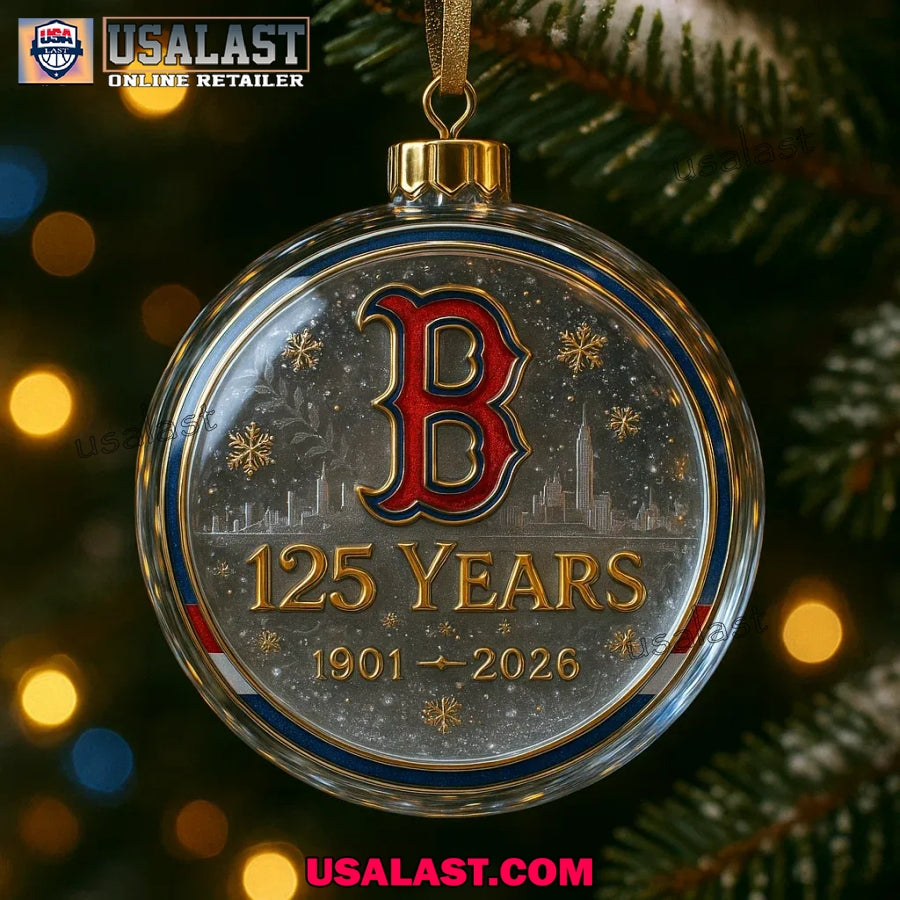 Boston Red Sox 125th Anniversary Christmas Ornament - Adult & Kids T-Shirts, Sweatshirts & Hoodies apparel design preview 1