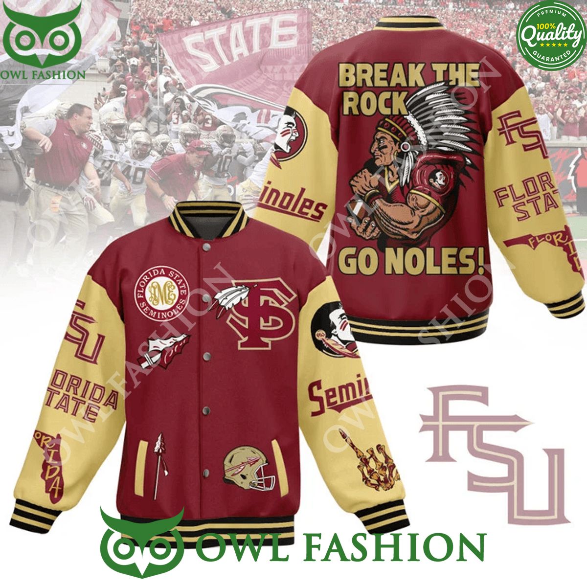 Break the Rock Go Noles Florida State Seminoles - Adult & Kids T-Shirts, Sweatshirts & Hoodies apparel design preview 1